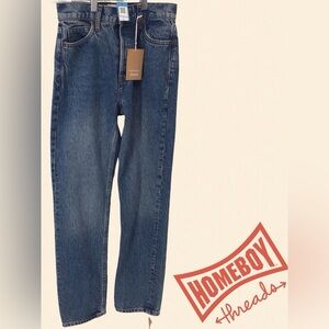 Reformation Blue Straight-Leg Jeans Classic Fit